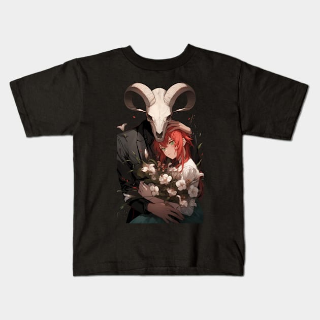 Fantasy Anime Couple Kids T-Shirt by elaissiiliass